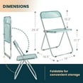 thumbnail image 6 of LeisureMod Folding Dining Chair in Acrylic with Chrome Steel Frame and Open-Back Design for Modern Home, Kitchen, Cafes Lawrence Collection Set of 4, 6 of 10