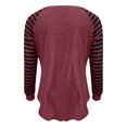 thumbnail image 4 of 2024 Contrast Stripe Stitching Crew Neck Long Sleeve T Shirt Tuxedo Top Women Tennis Shirt Women Long Sleeve for Women Tops Women Short Sleeve Shirts Womens Workout Ladies Shirt Long Sleeve T Shirts, 4 of 4