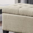 thumbnail image 2 of Modern Fabric-Upholstered Rectangular Storage Ottoman Bench - Beige, 2 of 7