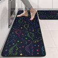 thumbnail image 2 of Kitchen Rugs Sets Of 2,Colorful Doodle Dinosaurs Dark Pattern Anti Fatigue Kitchen Mat Rugs Non Slip Washable,Decorative Kitchen Floor Mats for Kitchen,Sink,Laundry,17"x47"+17"x47", 2 of 5