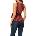 thumbnail image 4 of INSPIRE CHIC Women's Summer Tops Sleeveless V Neckline Wrap Tie Waist Tops S Red, 4 of 7