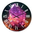 thumbnail image 2 of Designart "Purple Gold Vibrant Stones Regal Gem Tones" Stone Geode Oversized Wall Clock, 2 of 5
