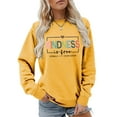 thumbnail image 6 of vigerkar Kindness Is Free Sweatshirt, Womens Teacher Inspirational Sayings Pullover Crewneck Sweatshirts Tops (Yellow, S), 6 of 9