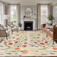 thumbnail image 2 of Rectangle Rug 5x8ft Area Rug, Spring Colorful Wild Flower Area Rugs for Living Room Bedroom, Country Herb Retro Linen Floor Mat Non-Slip Non-Shedding Carpet Indoor Accent Rugs, 2 of 9