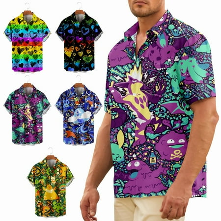 

Family Matching Love Collared Tee Shirts Loose Fit Holiday Blouses for Men Women