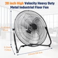 thumbnail image 2 of Ventilador de piso industrial Whitmor, ventilador de pie resistente de alta velocidad de 3 velocidades, inclinación ajustable de 180°, 2 of 5
