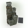 thumbnail image 5 of Alpine Corporation 19" x 16" x 43" Tiered Cascading Fountain with LED Lights, Gray, 5 of 11