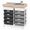 Gray, variant on BEHERZT 10-Drawer Rolling Storage Cart with Wooden Tabletop, Large Capacity Utility Cart & Mobile Organizer for Craft Supplies, Art, Home Office, Classroom - Gray