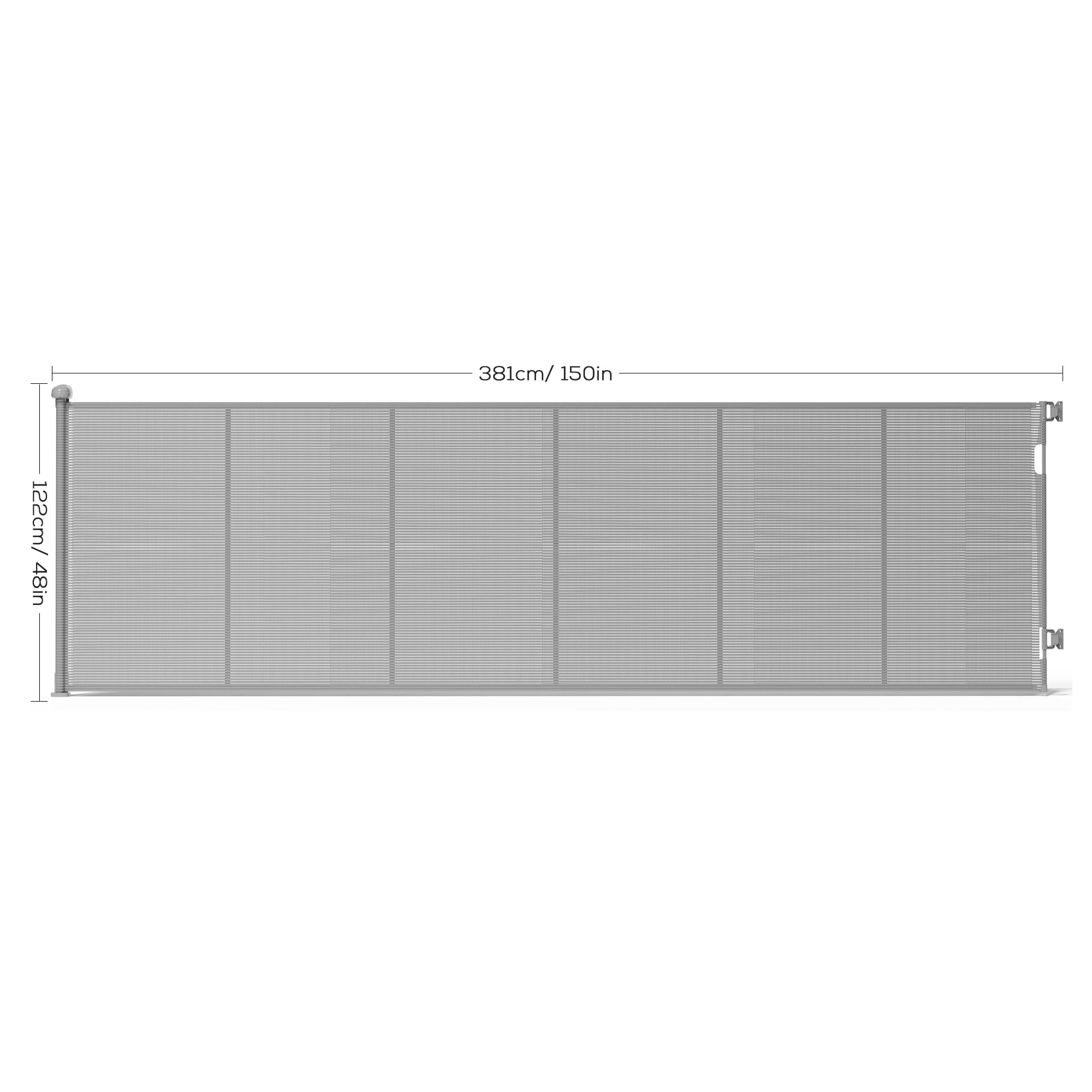 Retractable Baby Gate, TULILLO 48in Tall Baby Safety Gate, 150" Wide Baby Gate Dog Gate for Stair, Doorway, Auto-Lock, Gray