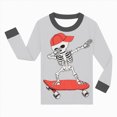 thumbnail image 4 of CAUYDY Girls Boys Halloween Pajamas Set Cute Skeleton Print Pjs for Boy Jammies Little Kids Skull Sleepwear Clothes Sets, 4 of 5