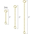 thumbnail image 2 of 3 Pcs 925 Sterling Silver Necklace Extenders for Women Durable Strong Removable Necklace Bracelet Anklet Extension for Jewelry Making(1 2 3 Inch, Gold), 2 of 6