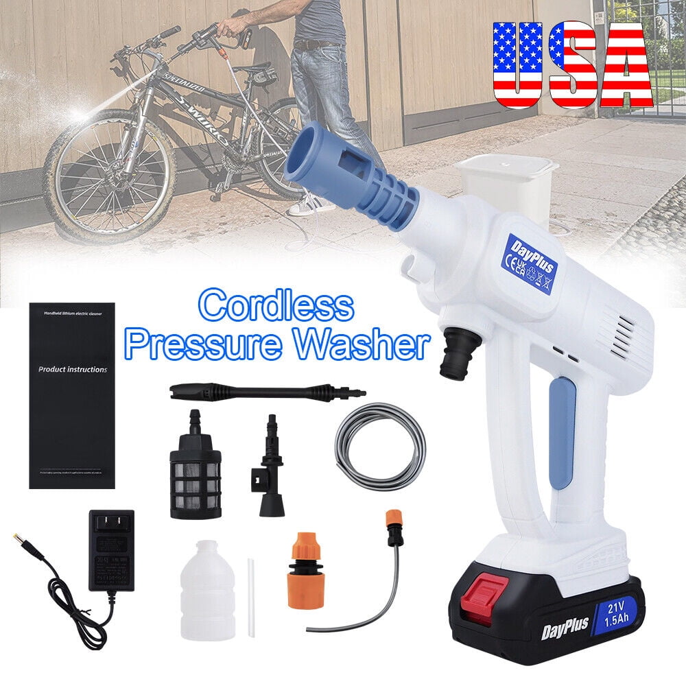 Dayplus Cordless High Pressure Washer Spray Water Gun Car Washing