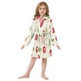 thumbnail image 6 of FORMRS Niños Bathrobe Unisex Hooded Robe Soft Plush Pajamas Sleepwear, Size 10-12T, Watercolor Cherry, 6 of 7