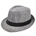 thumbnail image 2 of Yesbay Mid-aged Men Women Jazz Hat Outdoor Wide Brim Ribbon Decor Unisex Casual Cowboy Hat Streetwear, 2 of 8