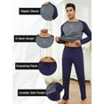 thumbnail image 3 of Mens Long Sleeve Pajama Set Men's Cotton Pajamas 2 Pieces Mens Warm Pajamas Set Long Sleeve and Pants Loungewear Set for Men, L-XXL, 3 of 10