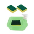 thumbnail image 1 of Dispensador de jabón multifuncional con soporte para esponja, práctica herramienta manual, dispensador de líquido para lavavajillas, para cafetería, c Verde, 1 of 9