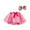 Pink, variant on Odeerbi 2025 Toddler Girls Cute Party Dance outfit Splice Rainbow Net Yarn Sequins Tulle Skirt Bow Hairpin Suit