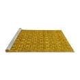 thumbnail image 2 of Ahgly Company Machine Washable Indoor Square Abstract Yellow Contemporary Area Rugs, 3' Square, 2 of 4