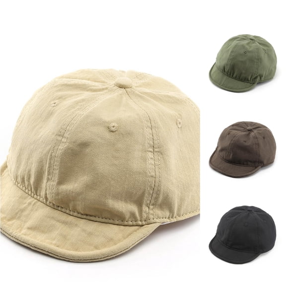 LiuXxxx Unisex Washed Short Brim Baseball Cap Breathable Sports Style Casual Everyday Lightweight Hat for Travel Outdoor Adventures Beige