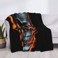thumbnail image 3 of Yiaed Flame Metal Skull Print Blanket Throw Blanket Soft Cozy Flannel Blanket for Home Bed Sofa Couch Chair-60"x50", 3 of 6
