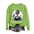 thumbnail image 5 of VKOYWKM Sweatshirts for Women Trendy Halloween Funny Print Pullover Long Sleeve Crew Neck Oversized Sweatshirts Fall Sweatshirt, 5 of 7