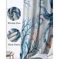 thumbnail image 3 of Octopus Kitchen Curtains Blue Coastal Starfish Ocean Coral Nautical Cafe Short Curtains for Bathroom Blackout Window Curtain Grommet Small Window Treatment Drapes for Bedroom Living Room 52"x45"x2, 3 of 9