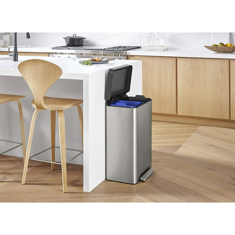 KOHLER 8 Gallon Tall Hands-Free Kitchen Step Can, Trash Can with Foot  Pedal, Quiet-Close Lid, Stainless Steel, K-20941-ST