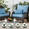 thumbnail image 7 of Greendale Home Fashions 19'' x 12'' Reversible Outdoor Throw Pillow, Set of 2, Sapphire Stripe, 7 of 7