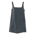 thumbnail image 3 of Kukoosong Women's Wide Strap Square Neck Tank Mini Dress, Solid Color Loose Sleeveless A-Line Dress with Pocket, Casual Short Summer Shift Sundress, 3 of 7