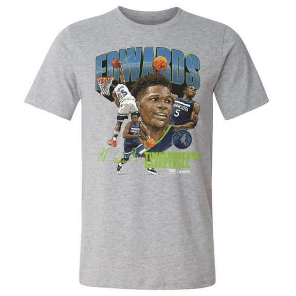 Men's 500 Level Anthony Edwards Heather Gray Minnesota Timberwolves Collage T-Shirt