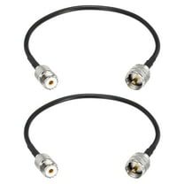 Uxcell 2PCS RG58 Coaxial Cable 1ft/0.3 M, UHF PL-259 Male to UHF SO 239 Female Coax Cable