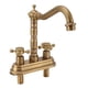 thumbnail image 3 of Grifo de lavabo antiguo G1/2 de 2 manijas, mezclador de agua fría y caliente de cobre para cocina y baño, dorado, tipo 2, 3 of 14