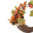 thumbnail image 7 of Northlight Brown and Orange Leaves and Berries Fall Harvest Wreath, 20-Inch, 7 of 7