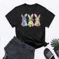 thumbnail image 2 of VBTAPA Happy Easter Shirts for Women Funny Egg Graphic Tees Short Sleeve Cute Rabbit Bunny T-shirt Lightweight Holiday Blouse Tops Lightning Sales of The Day Black S, 2 of 6
