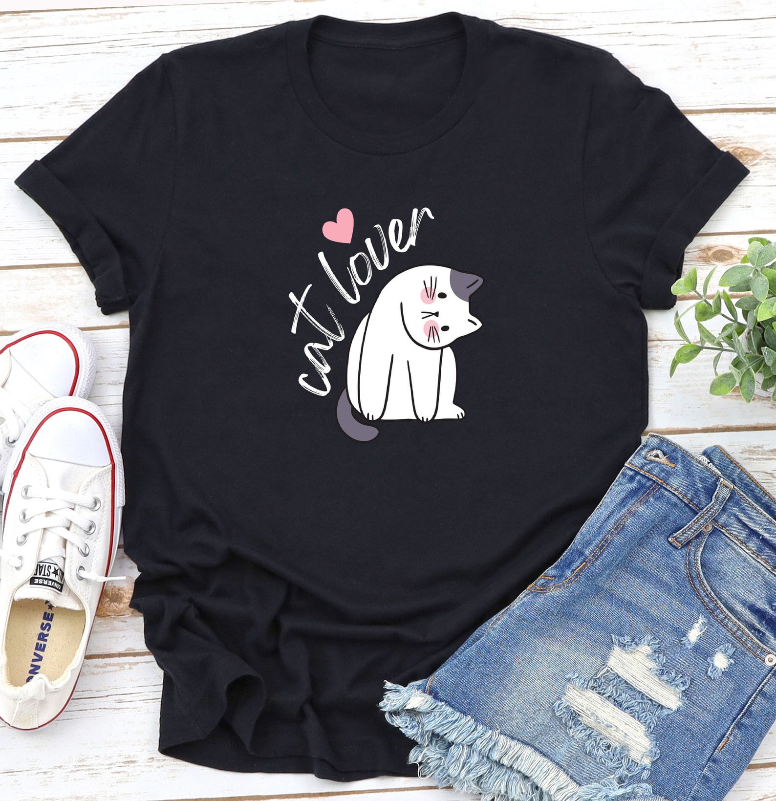 Cute Tilted Head Meow Cat Mama T-Shirt Women Cats Mom Casual Graphics ...