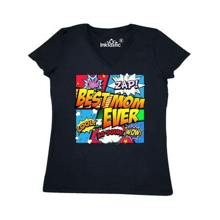 Best Mom Ever Comic Book Women's V-Neck T-Shirt (Best Independent Comics Of All Time)