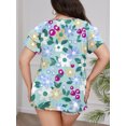 thumbnail image 6 of Mengpipi Womens Plus Size Tops Double Ruffle Short Sleeve V-Neck Casual Loose Shirts 1X-5X, 6 of 7