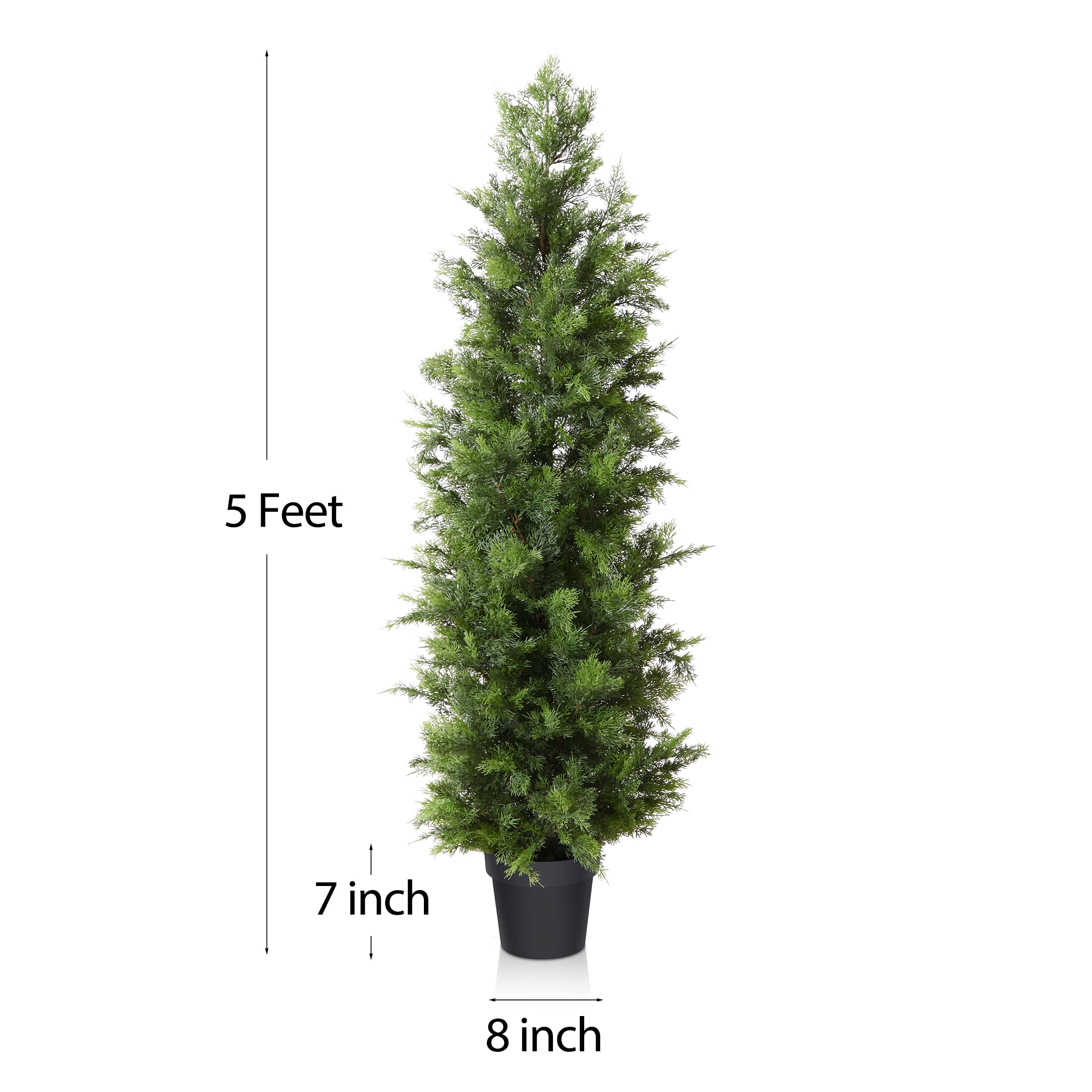 5FT Artificial Cedar Topiary Trees for Outdoors Potted Fake Cypress