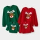 thumbnail image 1 of Sudaderas familiares a juego de manga larga con bordado de ciervos navideños, 1 of 5