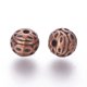 thumbnail image 2 of Tibetan Style Zinc Alloy Beads Textured Round Cadmium Free & Lead Free Red Copper 8mm Hole: 1mm, 2 of 2