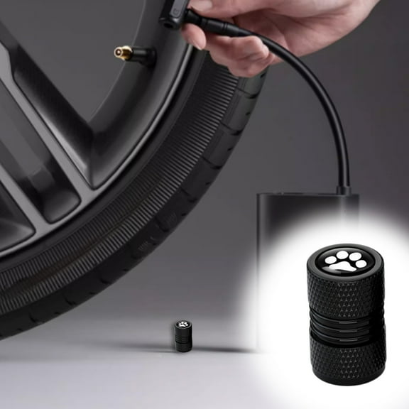 RuiJiao 4-Pack Aluminum Tire Caps - Footprint Pattern, Universal Fit for Cars and Motorcycles - Stylish and Wheel Accessories