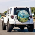 thumbnail image 2 of Spare Tire Cover with Backup Camera Hole, Universal Wheel Tire Cover Tire Protectors for Trailer RV Van SUV Truck Camper and Many Vehicle, 2 of 10