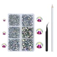 thumbnail image 2 of 1728-4320 Piezas Nail Art Rhinestones Diamante Gemas Piedras Zapatos Cara Craft AB y tamaño múltiple Zulema Adorno de pedrería, 2 of 4