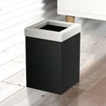 thumbnail image 2 of Gatco Elevate Stainless Steel 3 Gallon Square Wastebasket, Matte Black/Satin Nickel Lid, 2 of 5