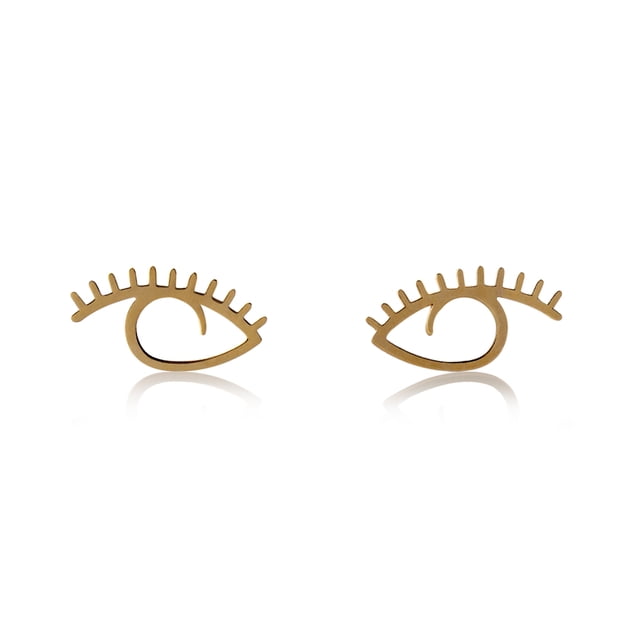 Aretes de oro 14k GIALLO Broquel GIALLO COLLECTION Ojos de oro amarillo