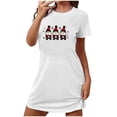 thumbnail image 1 of Camisón corto de talla grande para mujer, camisón de manga corta con estampado en el pecho, camisón corto, 1 of 3