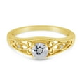thumbnail image 6 of 10k Yellow Gold Round White Topaz And Diamond Ring, 6 of 6