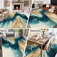 thumbnail image 5 of 5'x8' Area Rugs, Teal Brown Indoor Outdoor Area Rug for Living Room Bedroom, Modern Abstract Art Contemporary Washable Bathroom Rugs Kitchen Floor Carpet Mats Home Decor Aesthetic, 5 of 8