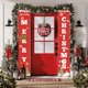 thumbnail image 1 of Cortina de Puerta con Coplas Navideñas, Decoración Personalizada para Fiestas | 2 Unidades de 30 X 180 Cm, Tela de Fondo de Poliéster Rojo, 1 of 6