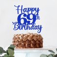 thumbnail image 4 of Decoración para tartas Kaoenla con purpurina para fiesta de cumpleaños número 69, color azul, 4 of 8